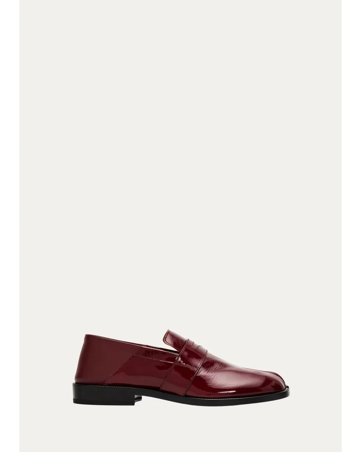 Tabi Crinkled Patent Leather Penny Loafers by Maison Margiela