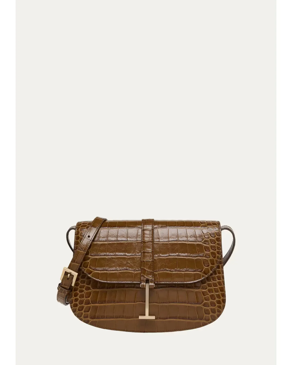 Kara Small Croc-Embossed Leather Crossbody Bag