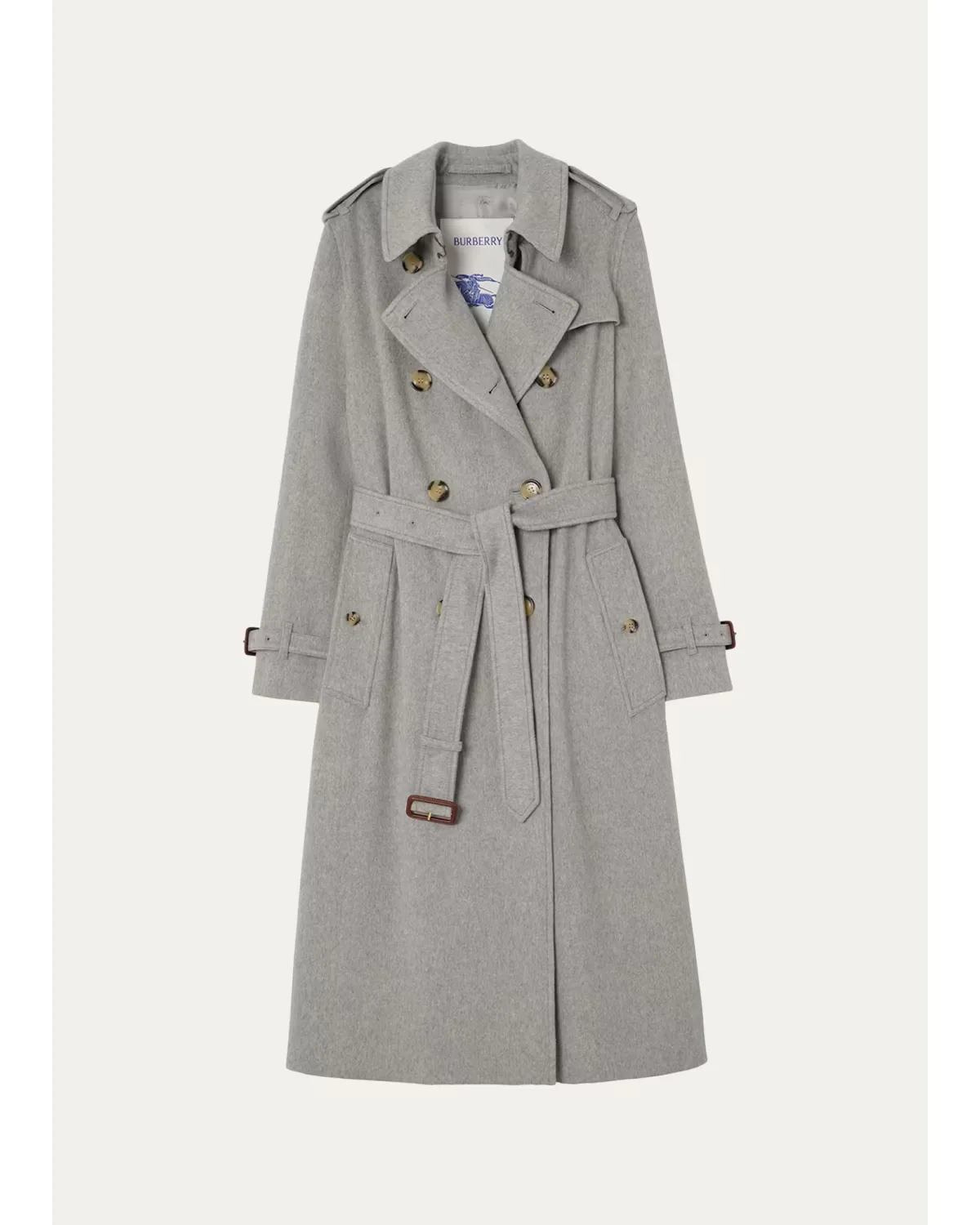 Kensington Cashmere Double-Breasted Belted Trench Coat by Burberry