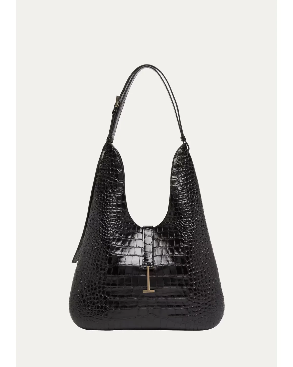 Kara Croc-Embossed Leather Hobo Bag by Tom Ford