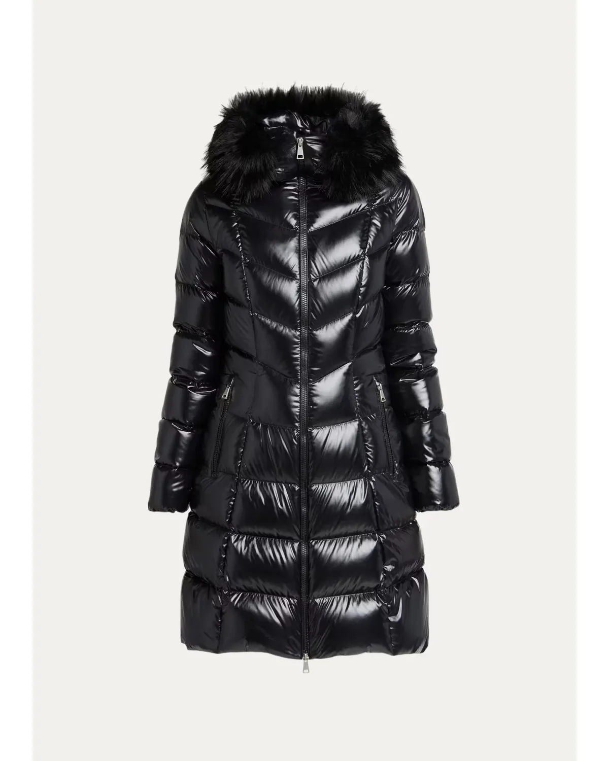 Fulmarusse Hooded Down Jacket with Faux Fur Trim