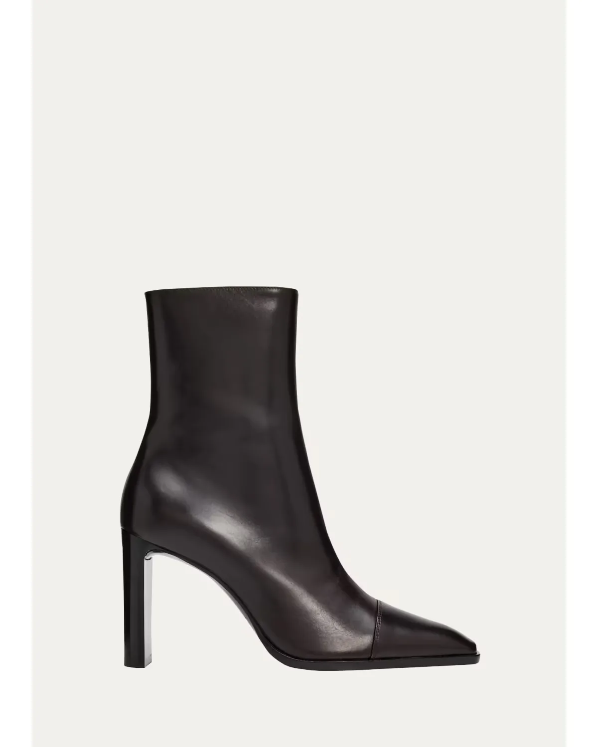 95mm Venetia Leather Booties by Saint Laurent