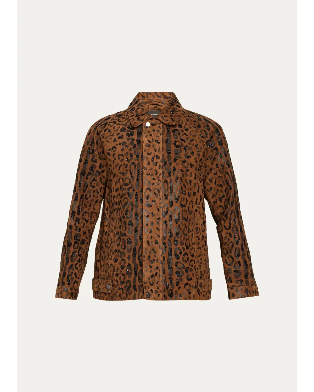 Lana Beaded Animal-Print Suede Jacket by Kobi Halperin