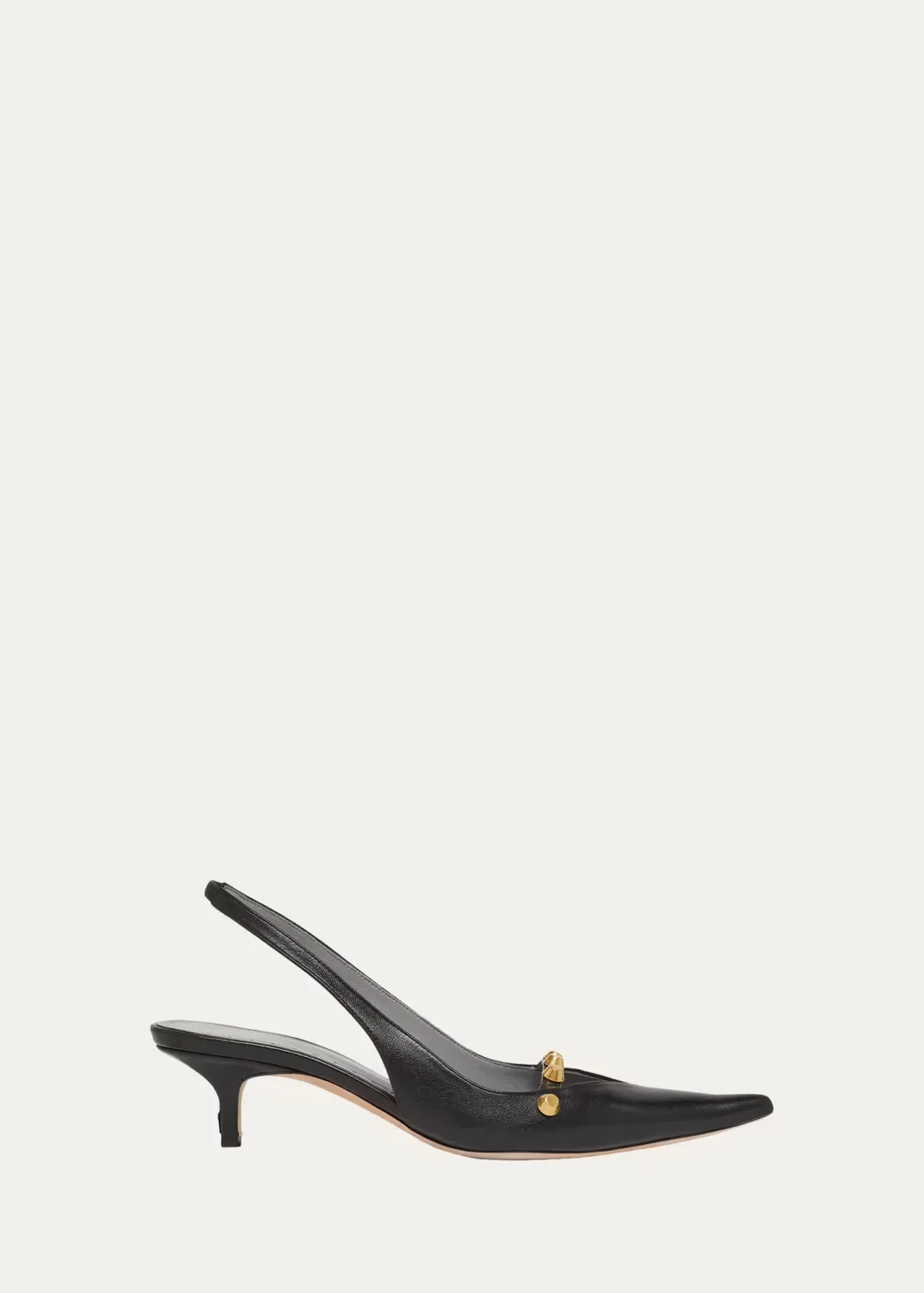 45mm Midnight City Studded Leather Slingback Pumps
