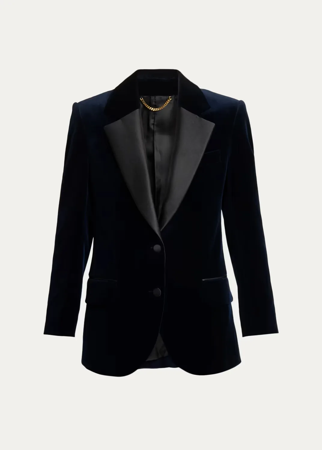 Satin Lapels Single-Breasted Velvet Jacket