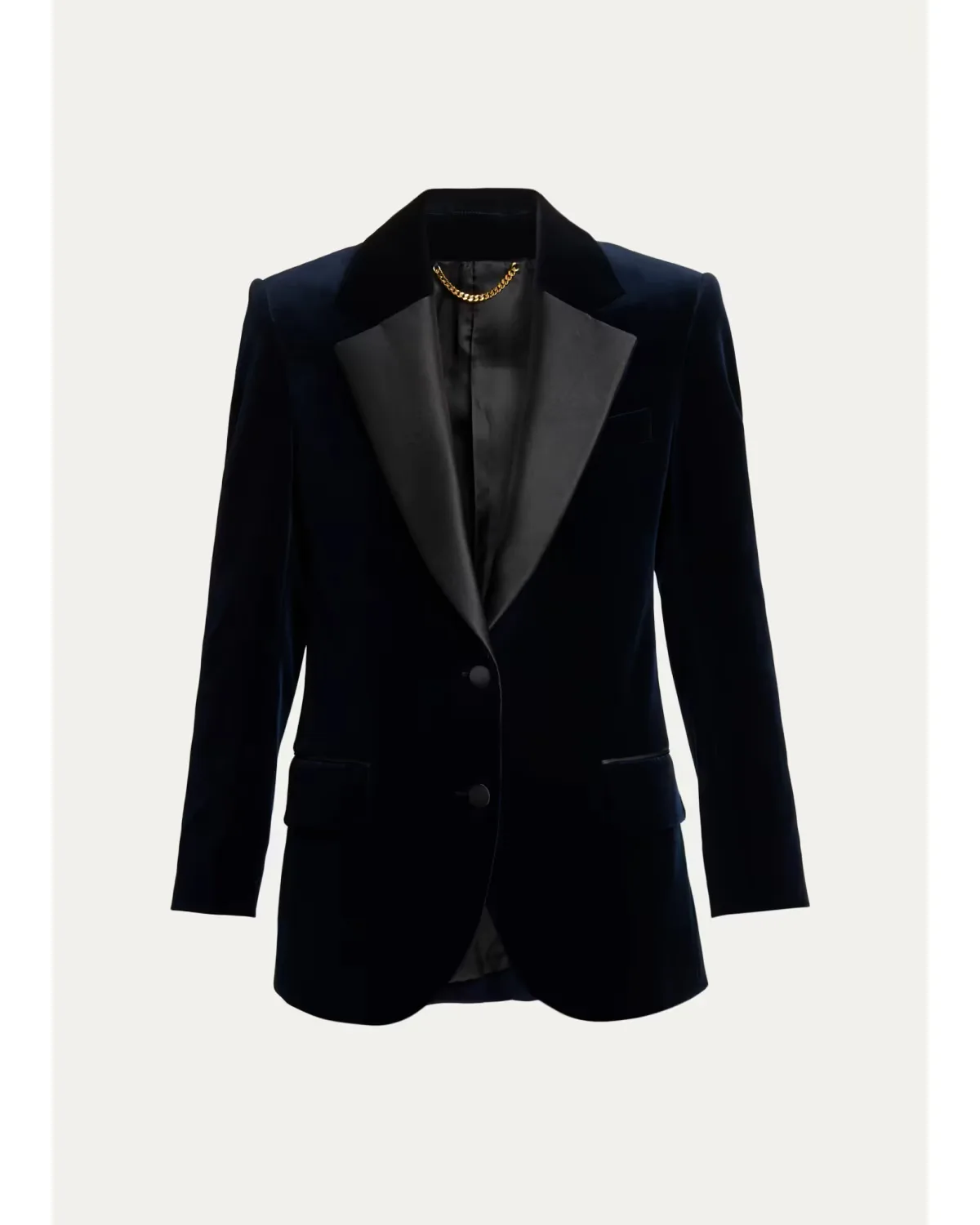 Satin Lapels Single-Breasted Velvet Jacket by Victoria Beckham