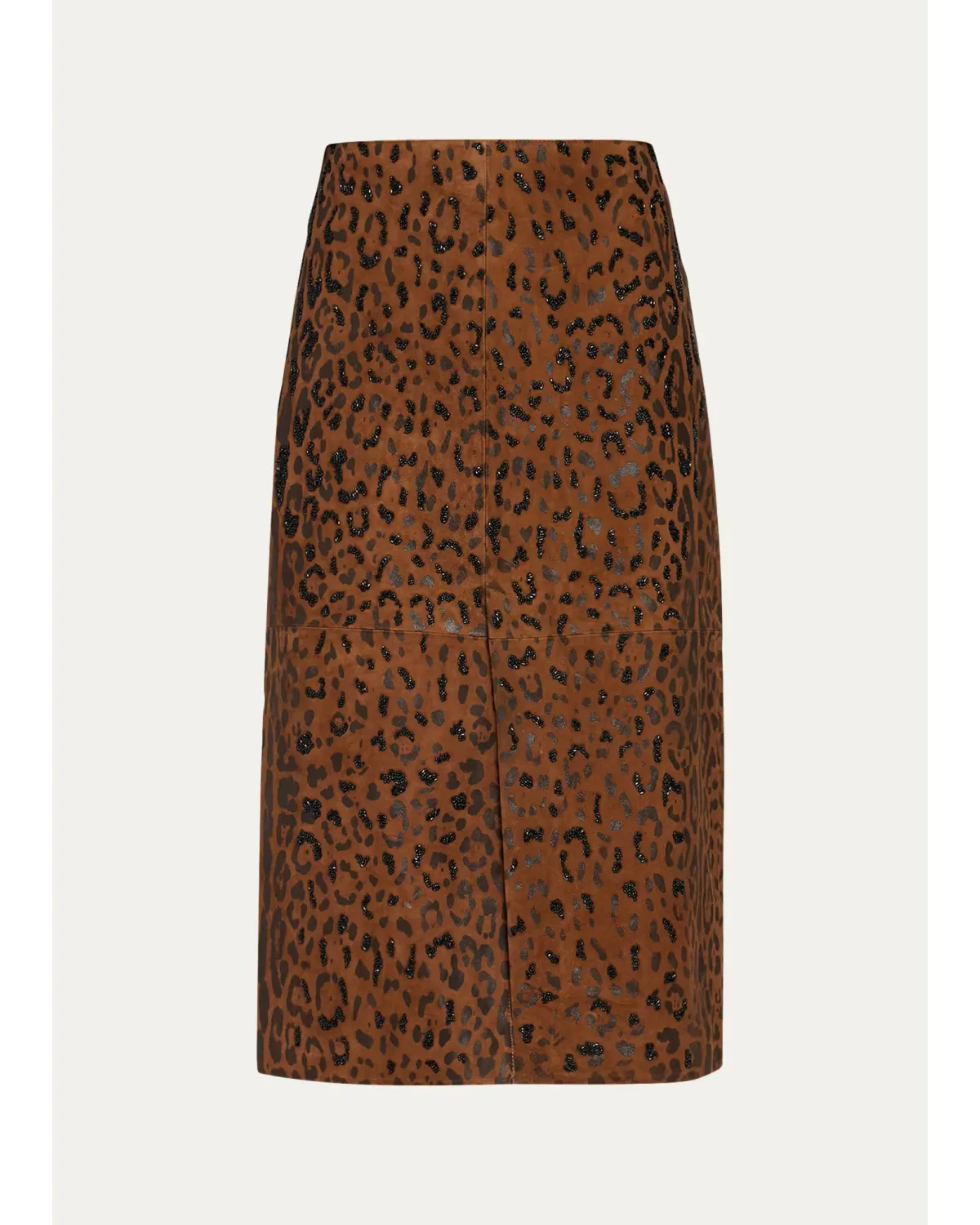 Melissa Beaded Leopard Suede Midi Skirt by Kobi Halperin