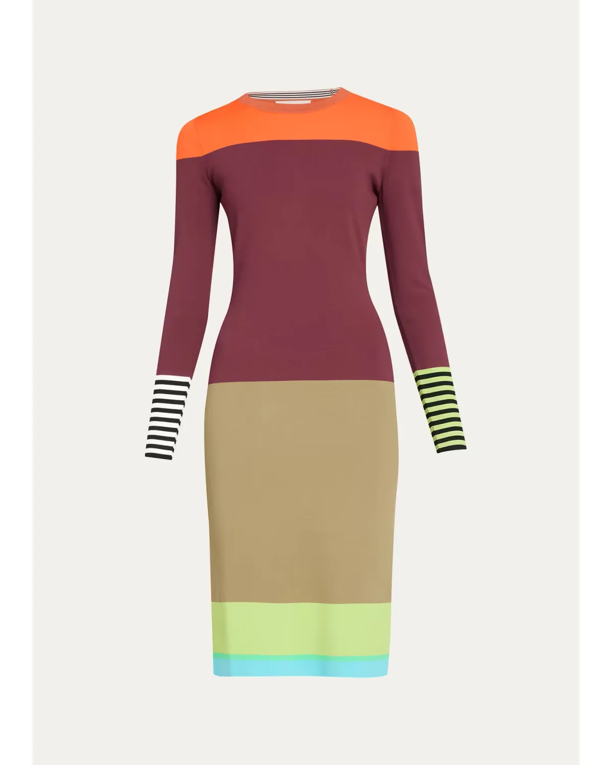 Colorblock Striped Knit Long-Sleeve Dress by CHRISTOPHER JOHN ROGERS
