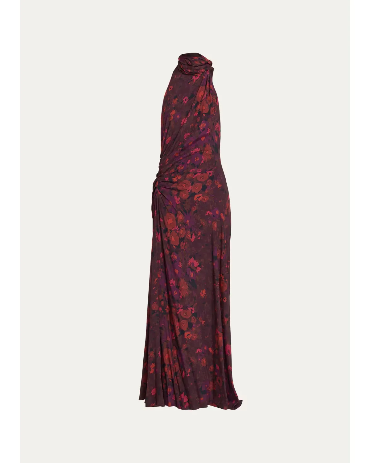 Scarlett Floral Gathered Scarf Halter Gown by A.L.C.