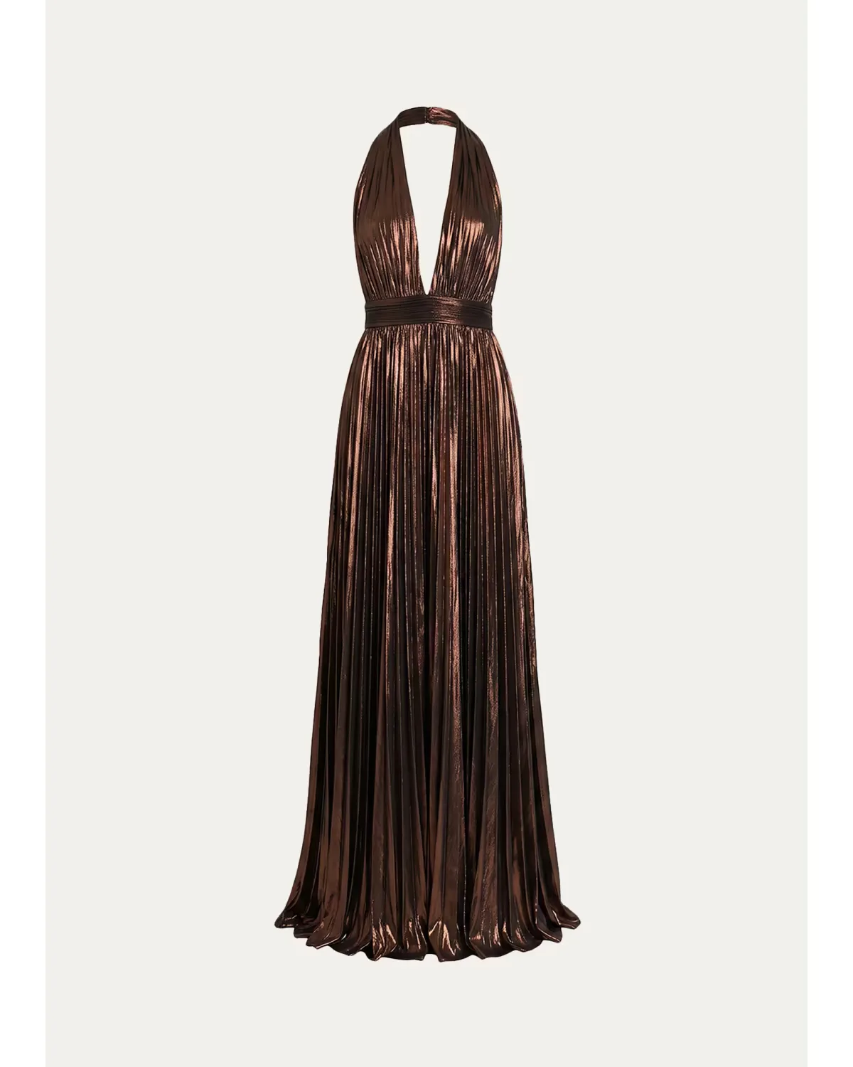 Jadda Pleated Metallic Maxi Dress