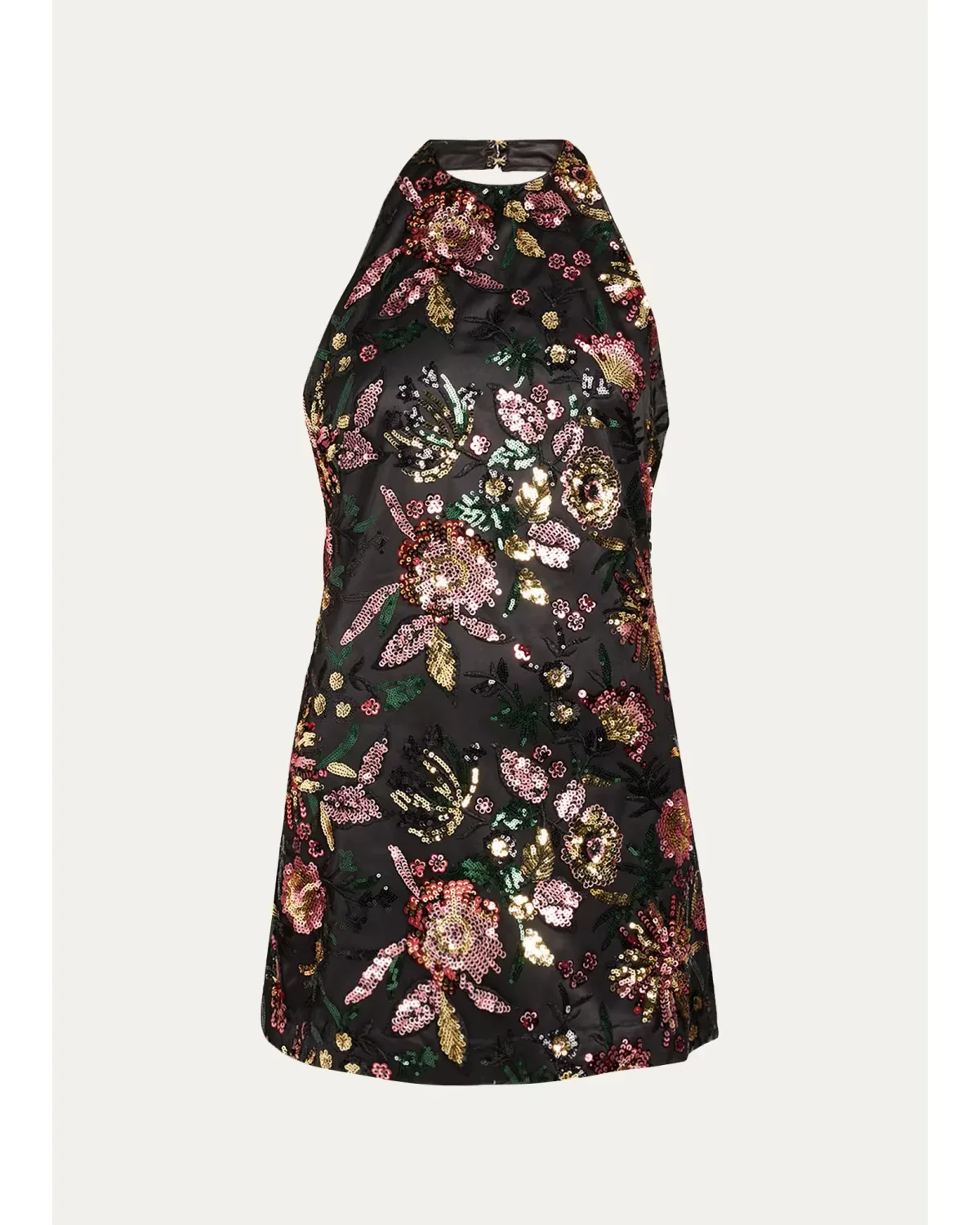 Eva Floral Sequined Halterneck Mini Dress