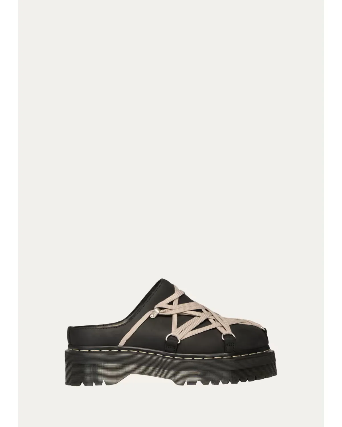 Rick Owens x Dr. Martens FW26 Quad Sole Megalace Nubuck Leather Mules by Rick Owens