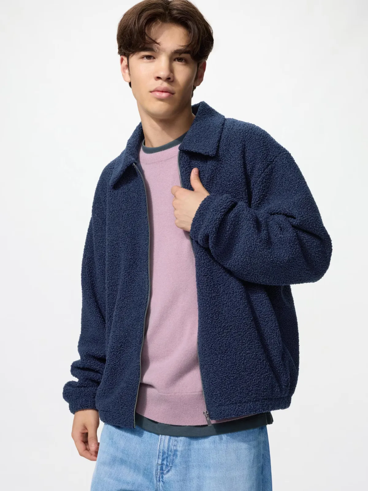 Pile Lined Fleece Blouson Jacket by Uniqlo