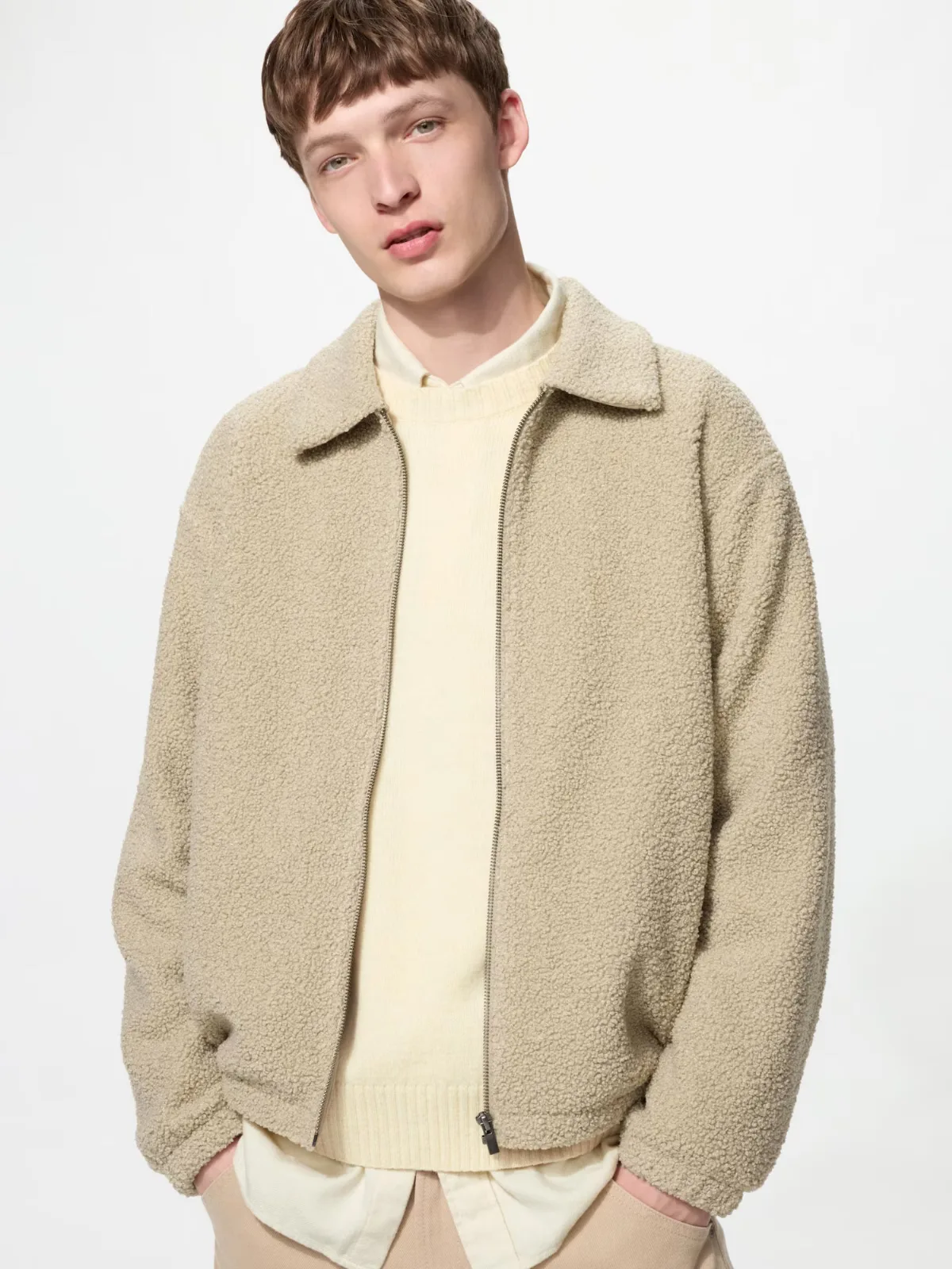 Pile Lined Fleece Blouson Jacket