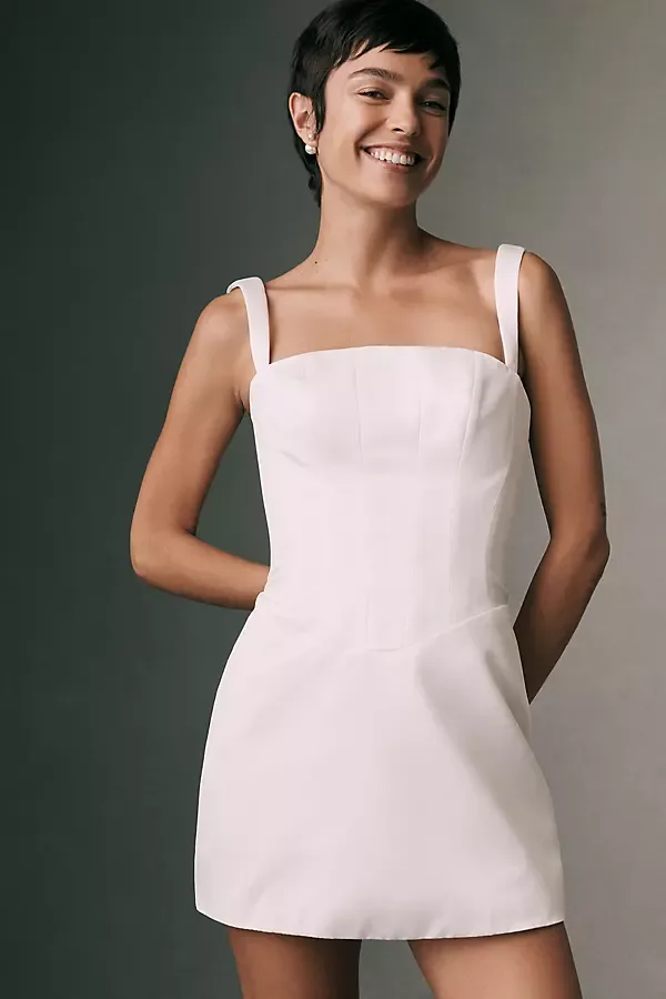 Jenny Yoo x Anthropologie Weddings Jade Square-Neck Mini Dress by Jenny Yoo