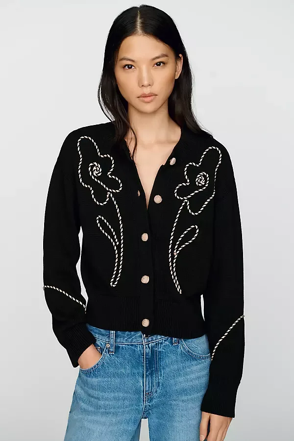 Sybil 100% Cotton Embroidered Cardigan Top by Rails