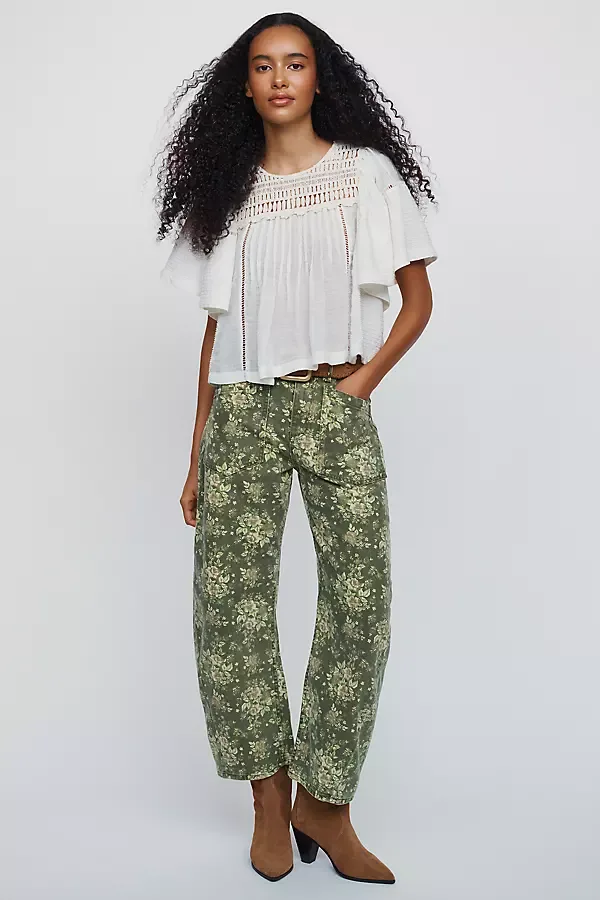 Twisted High Rise Barrel Leg Jeans by ASKK NY