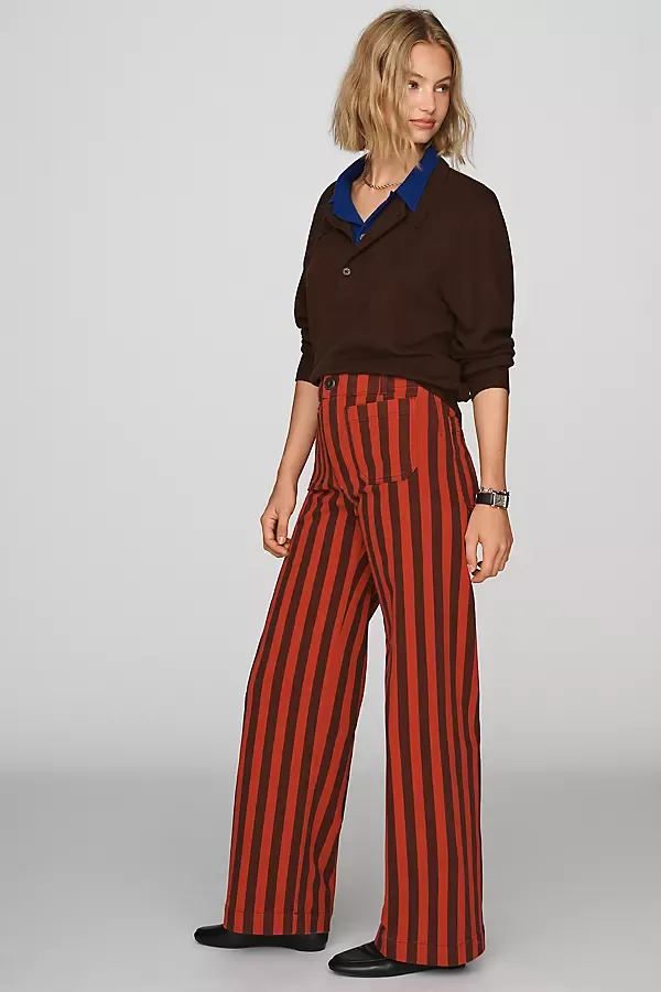 Colette Striped Full Length Wide Leg Pants by Maeve