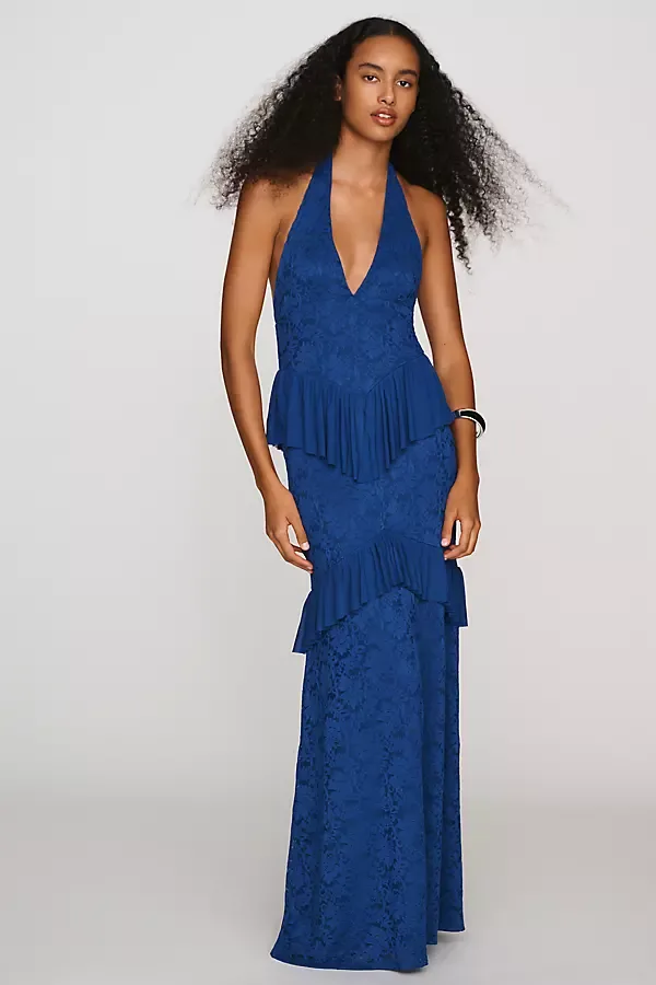 Halter Ruffle Maxi Dress by AFRM
