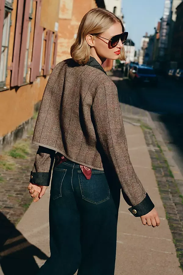 Wool Blend Shrunken Heritage Lady Jacket by Maeve