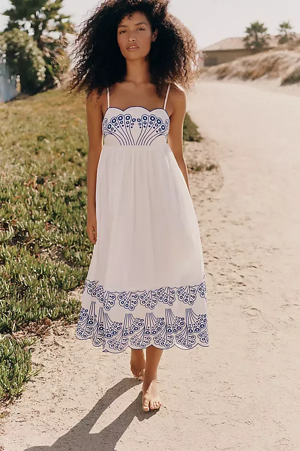 Embroidered Midi Dress