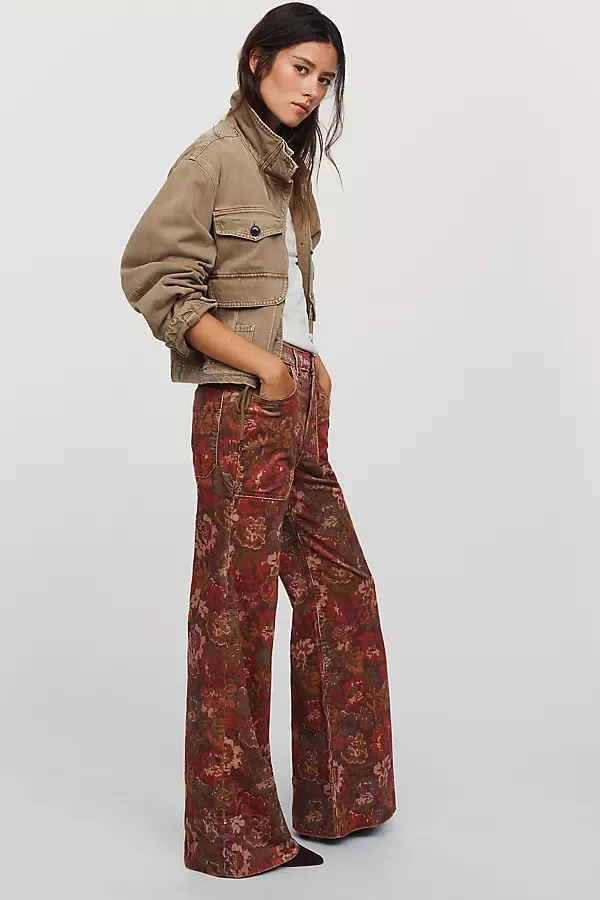 Rylan Corduroy High Rise Flare Jeans by Pilcro