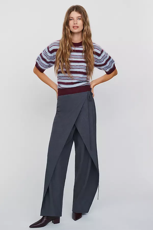 Wool Blend Side-Tie Pants by Whiteroom + Cactus