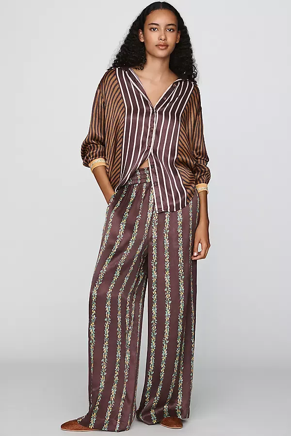 Imara Satin Wide-Leg Pants