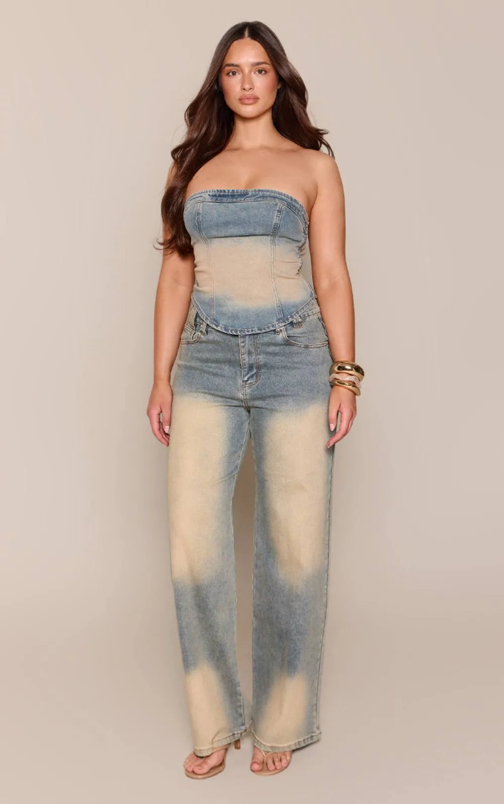 Wash Denim Wide Leg Jeans by PrettyLittleThing