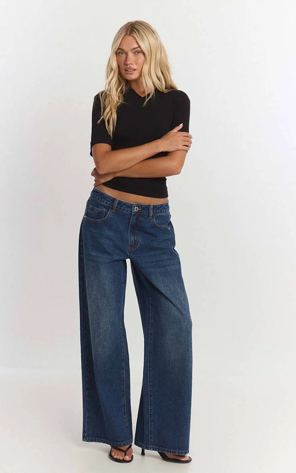 Low Rise Wide Leg Jeans by PrettyLittleThing