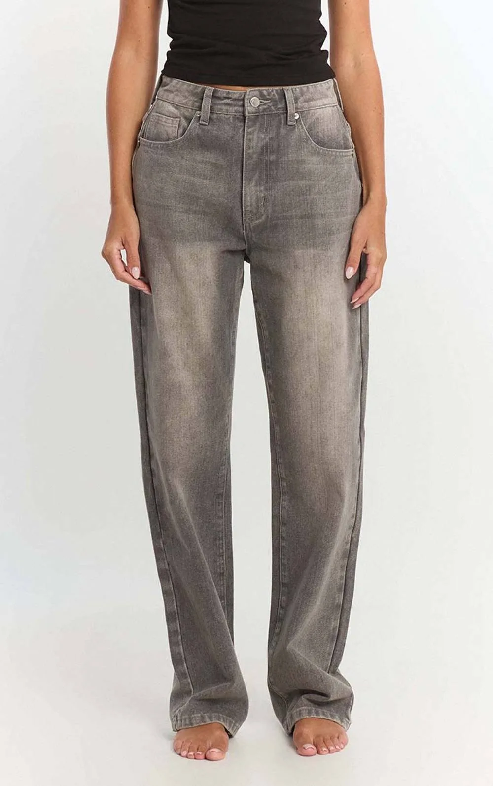 High Rise Straight Leg Jeans