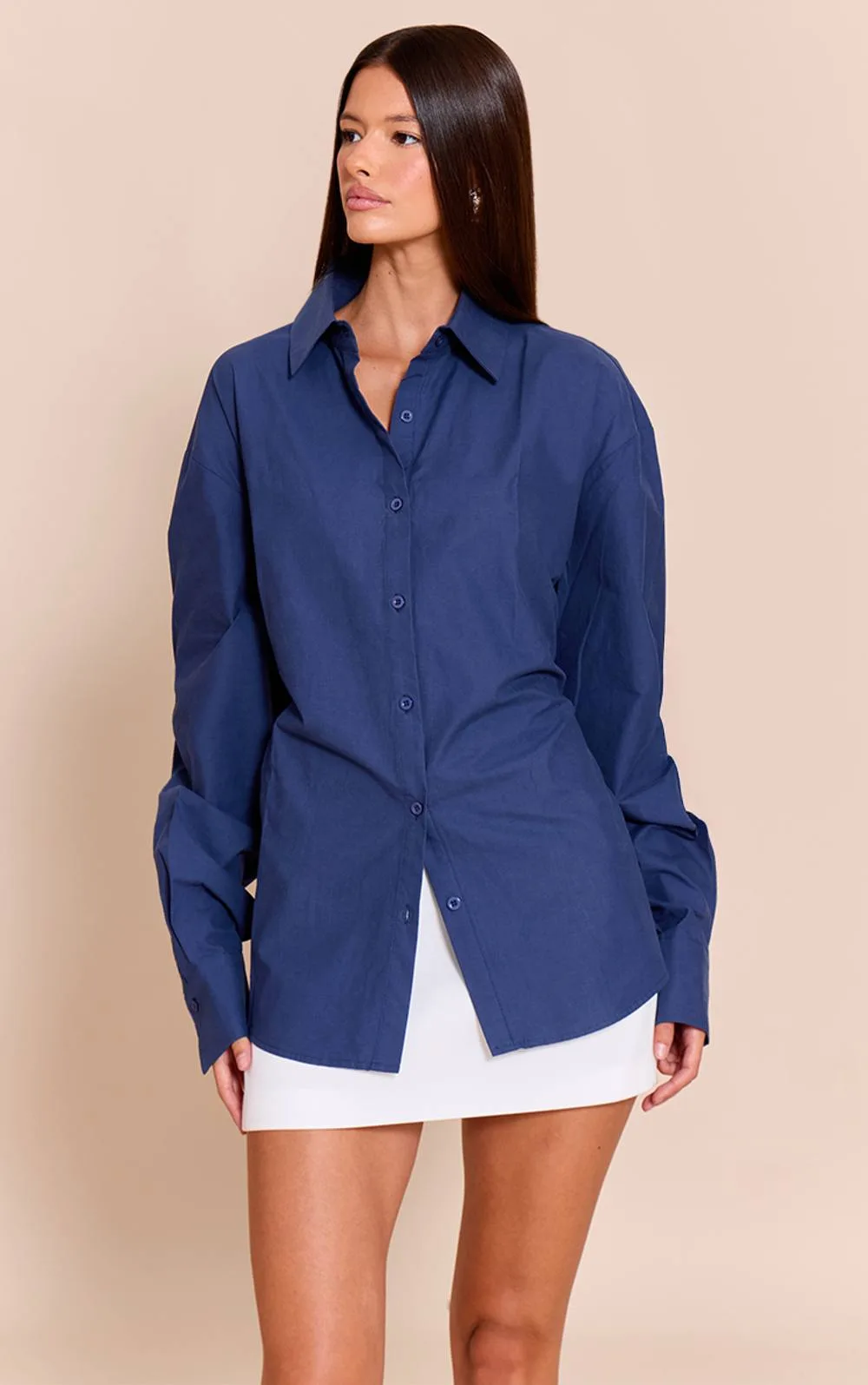 Cotton Button Cinched Shirt by PrettyLittleThing