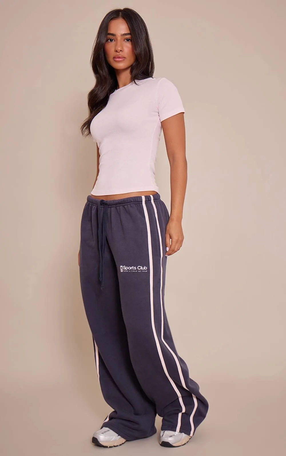 Sports Club Print Wide Leg Joggers by PrettyLittleThing