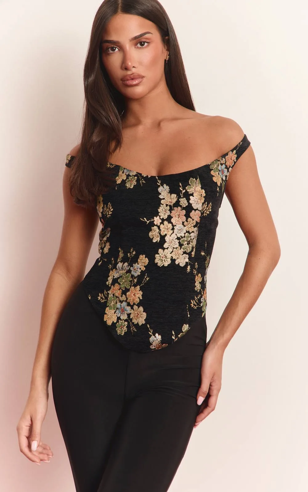 Floral Tapestry Corset by PrettyLittleThing