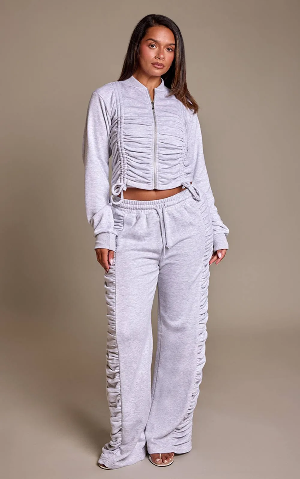 Ruched Straight Leg Joggers by PrettyLittleThing