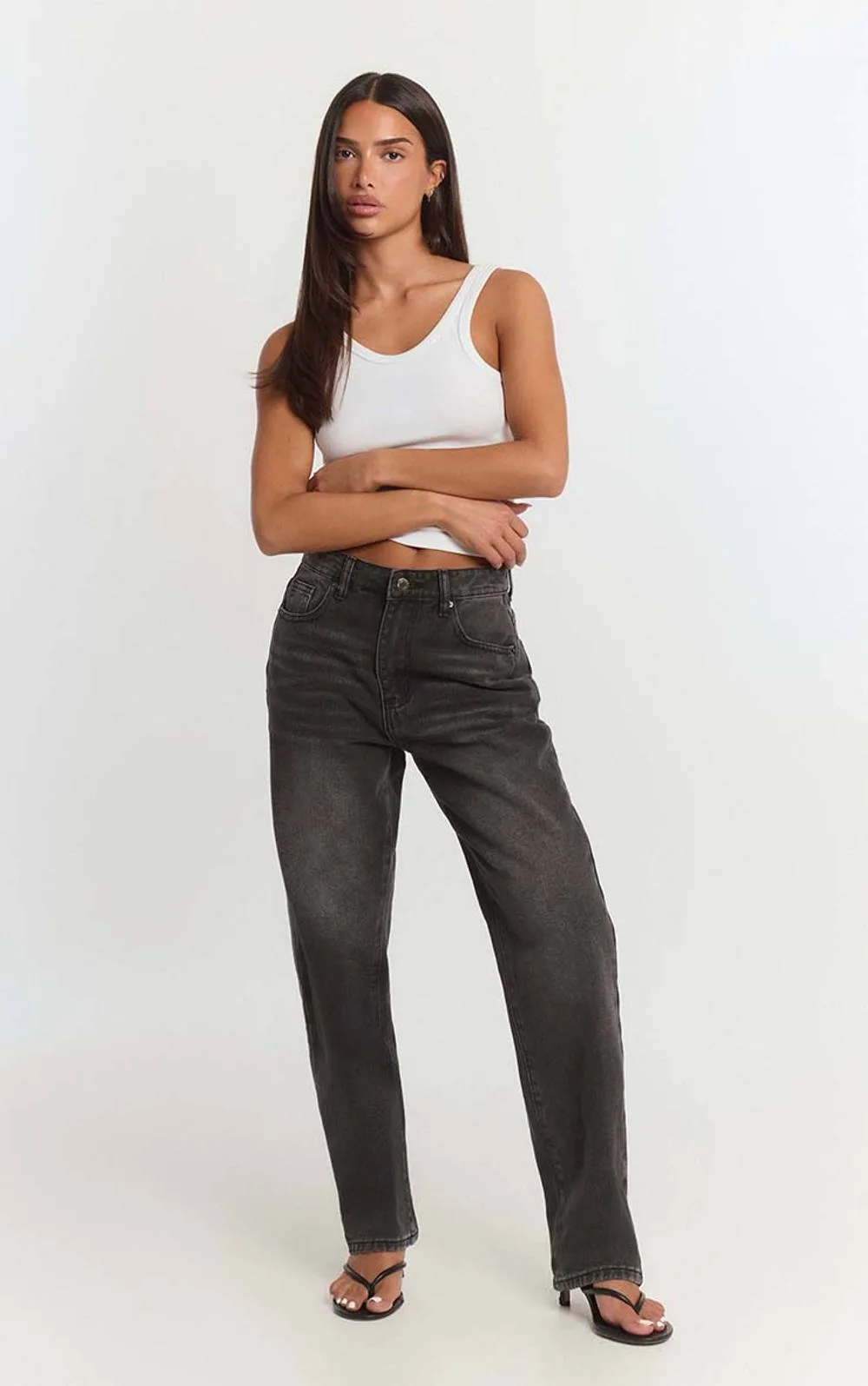 High Rise Straight Leg Jeans by PrettyLittleThing