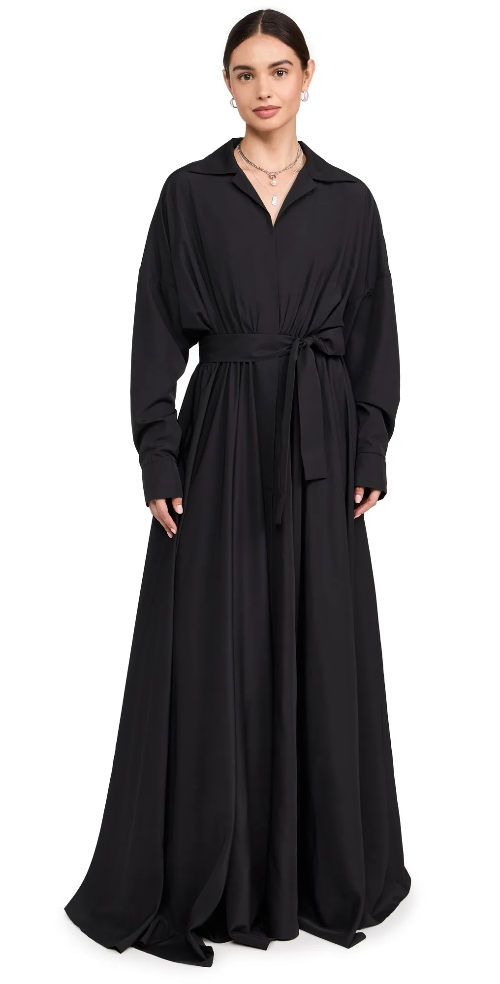 Super Oversized Flared Boyfriend Neck Shirt Dress by Norma Kamali