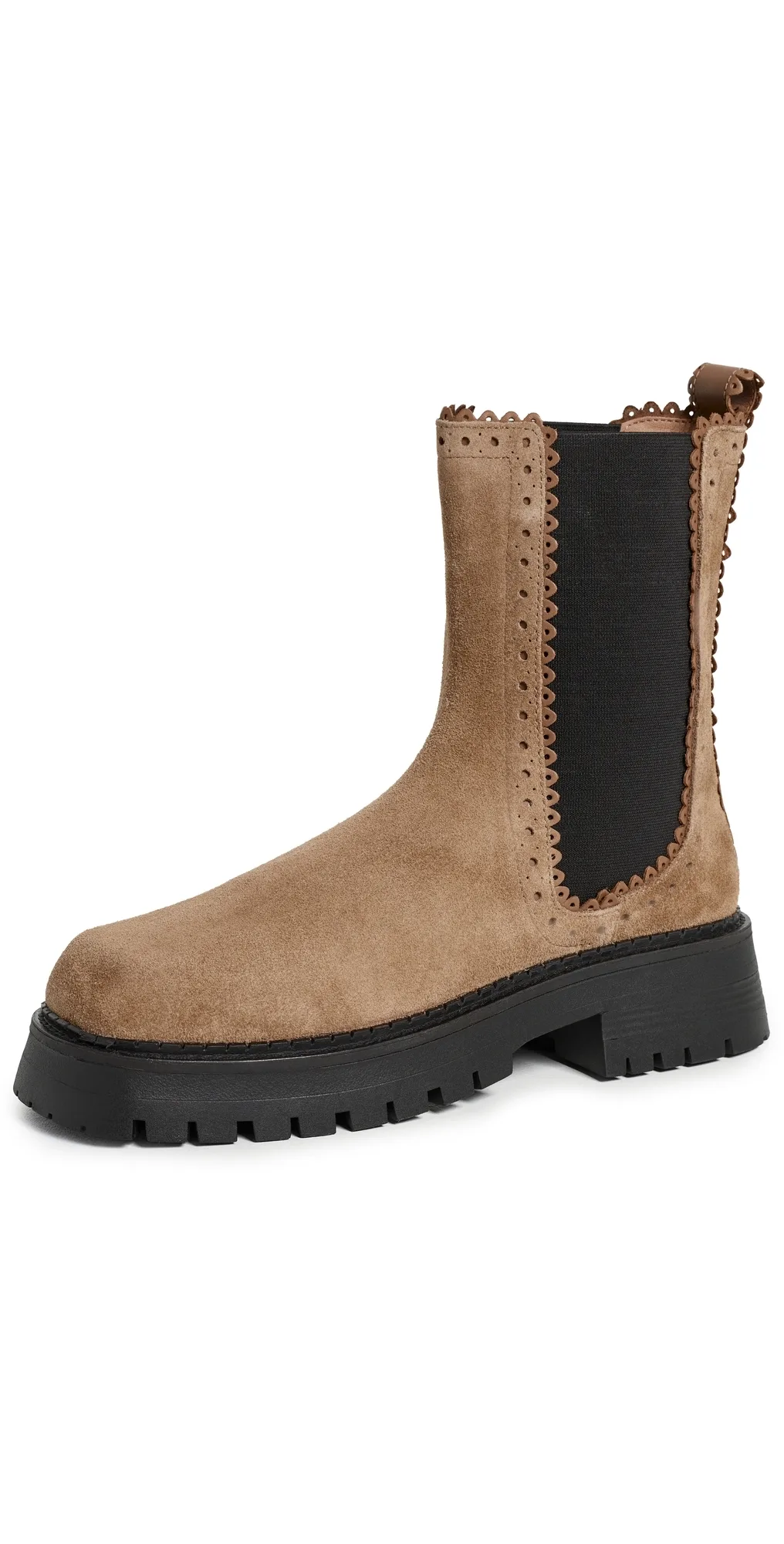 Tried and True Brogue Boots Camel Suede by Free People