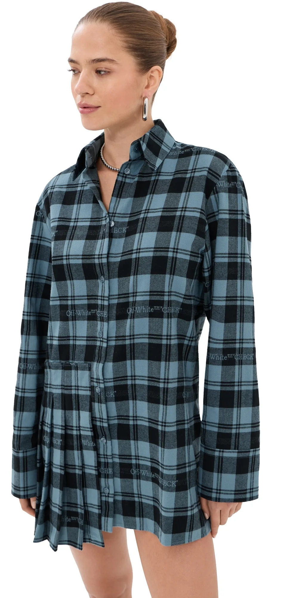 Check Flannel Panel Mini Dress by Off-White