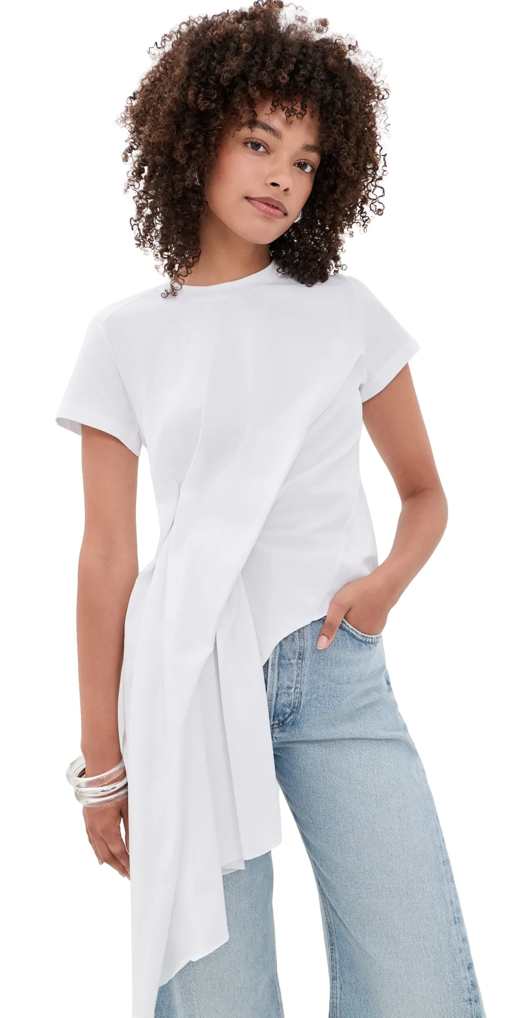 Draped Cap Sleeve T-Shirt by MarquesAlmeida