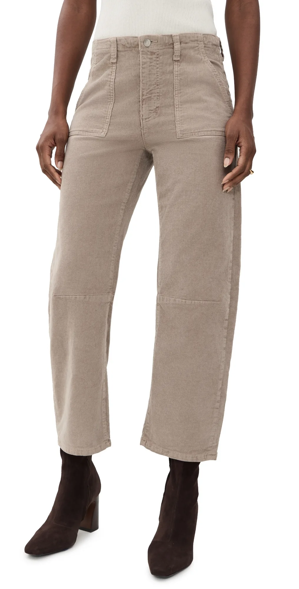 Corduroy Utility Soft Barrel Pants by LE JEAN
