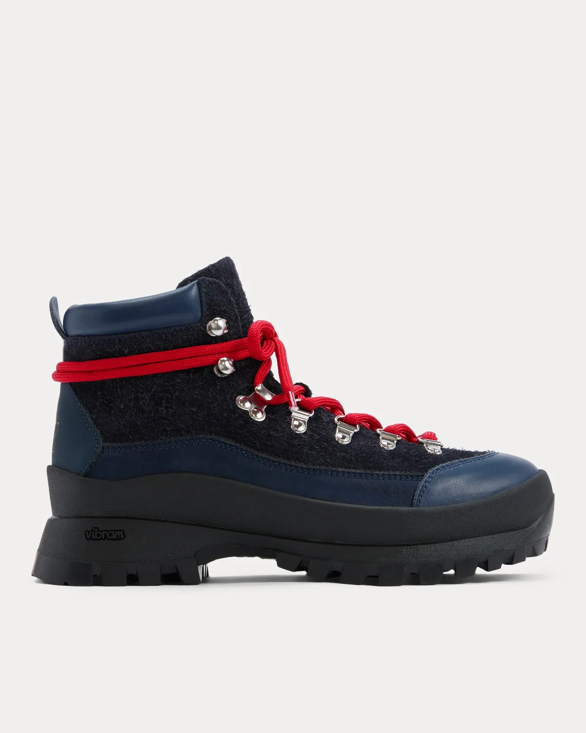 Collegium x Everlane Summit Boot, Navy Suede/Italian Leather by Everlane