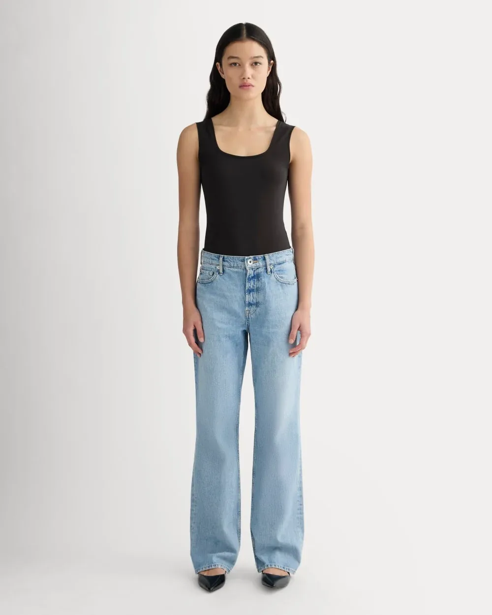 Form Square-Neck Bodysuit, Cotton by Everlane