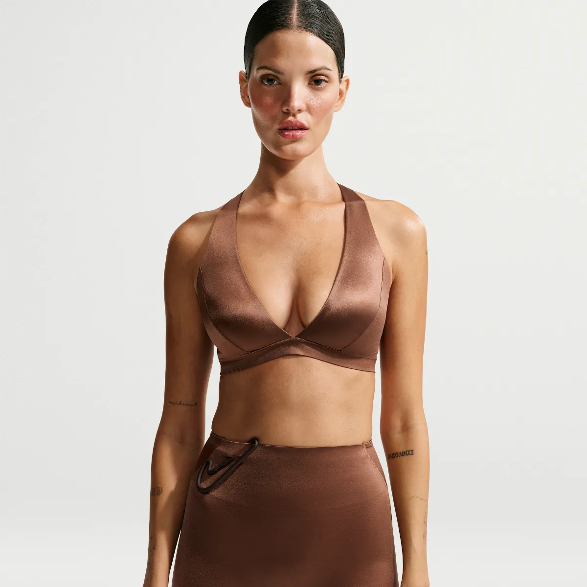 Nike SKIMS Satin Shine Halter Bra by Nike