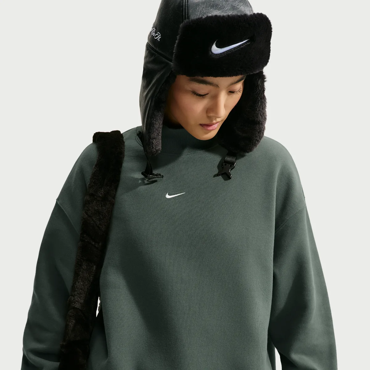 Studio Fleece Medium Weight Oversized Mock-Neck Sweatshirt by Nike