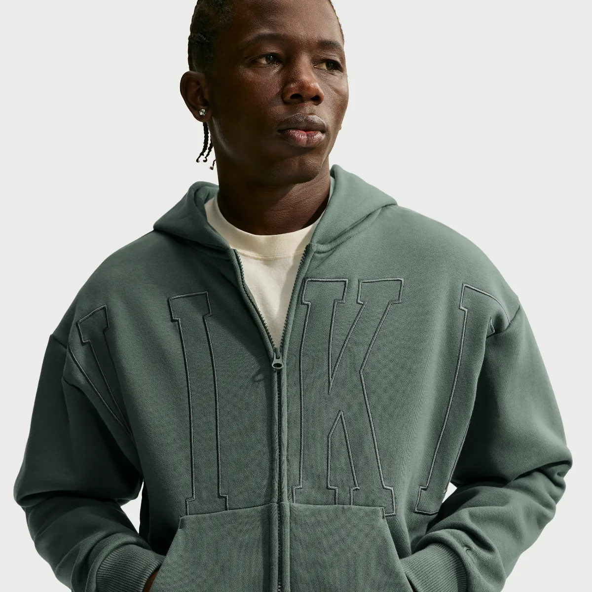 Solo Fleece Loose Full-Zip Hoodie by Nike
