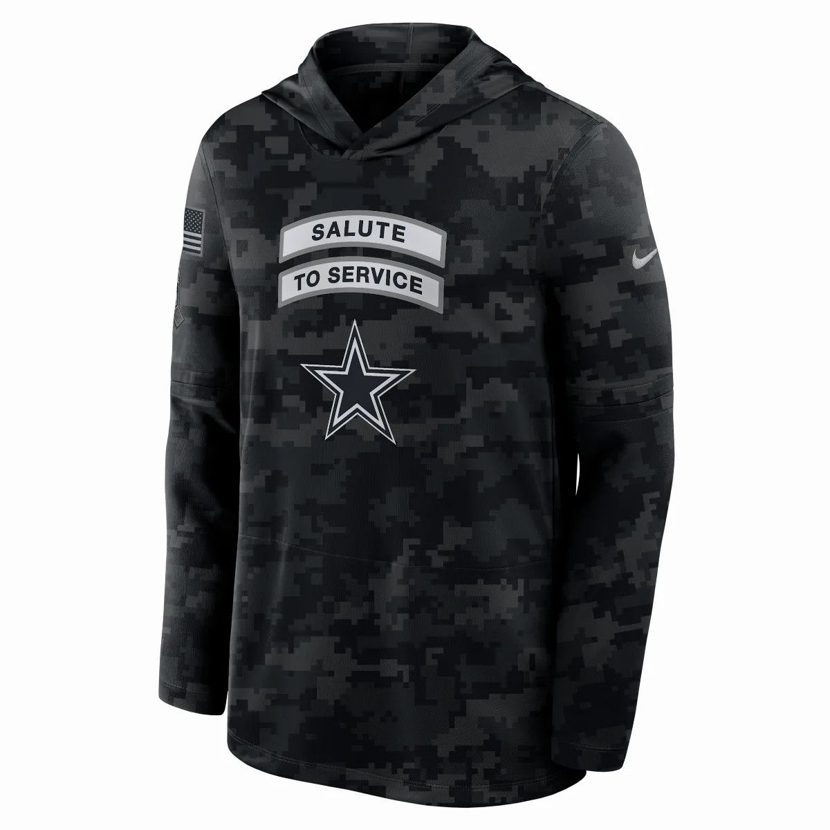 Dallas Cowboys Salute to Service Sideline Dri-FIT NFL Long-Sleeve Hooded Top by Nike