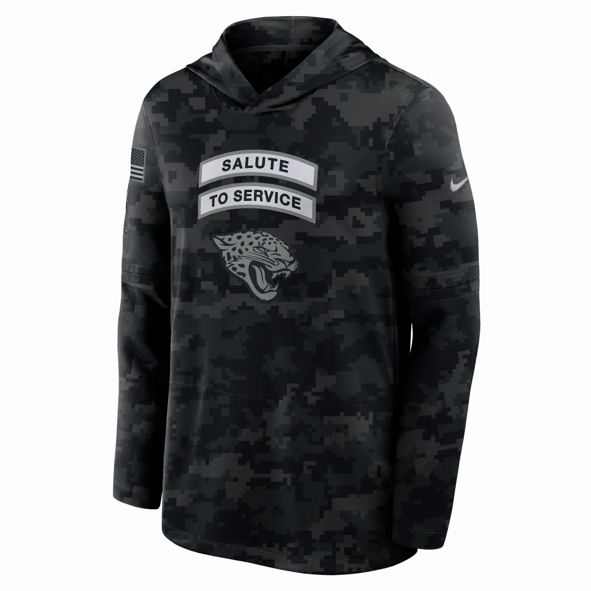 Jacksonville Jaguars Salute to Service Sideline Dri-FIT NFL Long-Sleeve Hooded Top by Nike