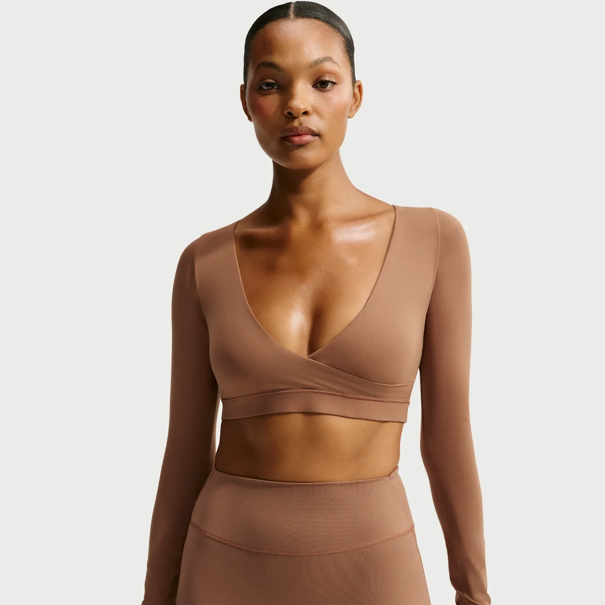 SKIMS Matte Long-Sleeve Wrap Top by Nike