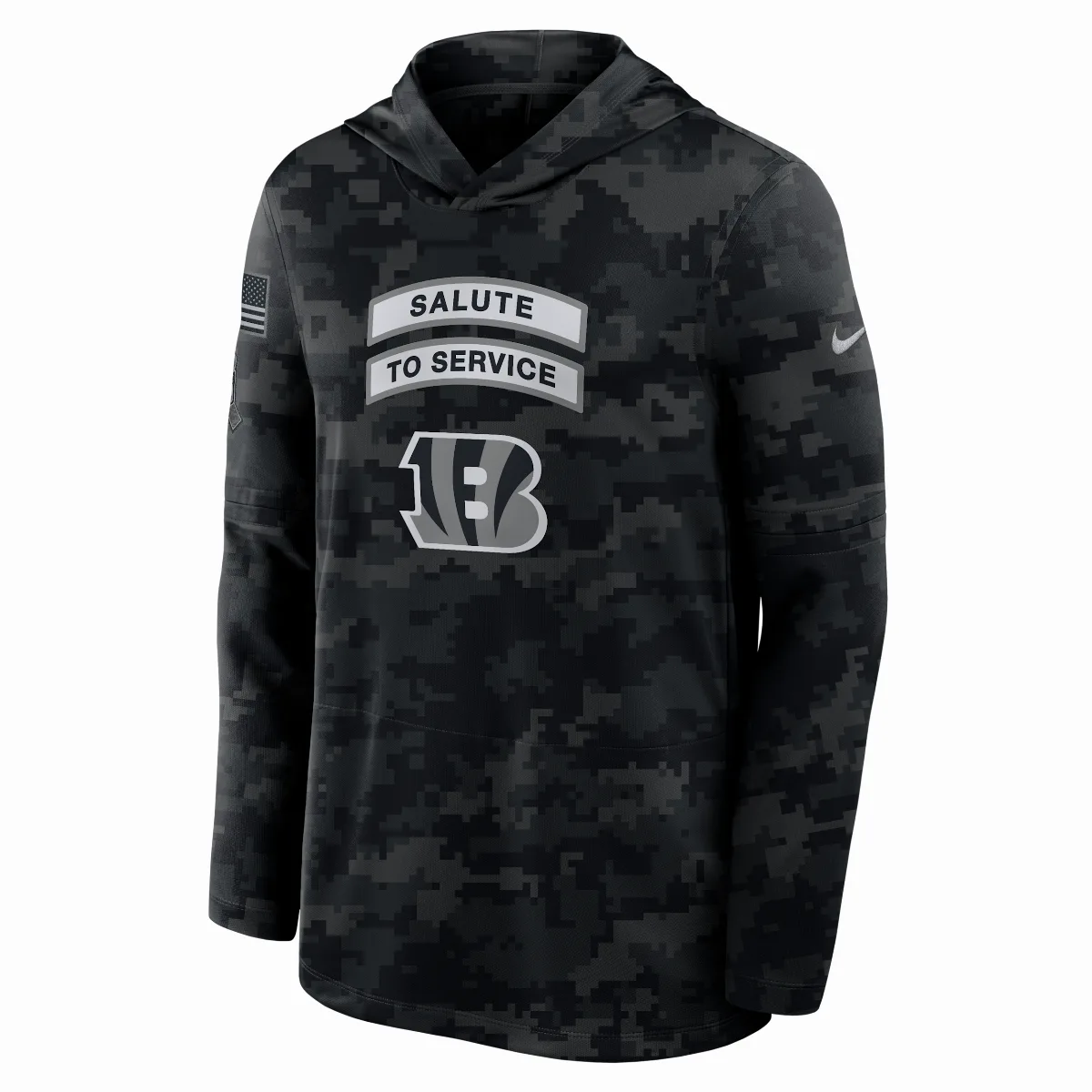 Cincinnati Bengals Salute to Service Sideline Dri-FIT NFL Long-Sleeve Hooded Top by Nike